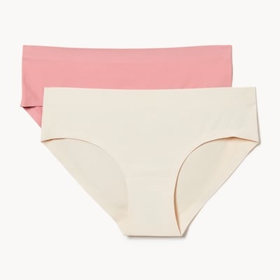 Ens. de 2 culottes bikini invisibles pour filles - Rose