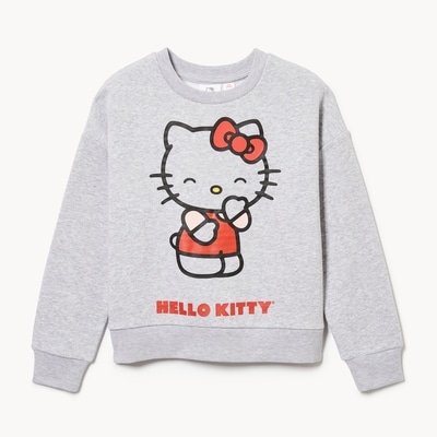 Chandail en molleton Hello Kitty pour filles - Mélange De Gris Pâle