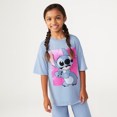 T-shirt Stitch de Disney pour filles - Bleu