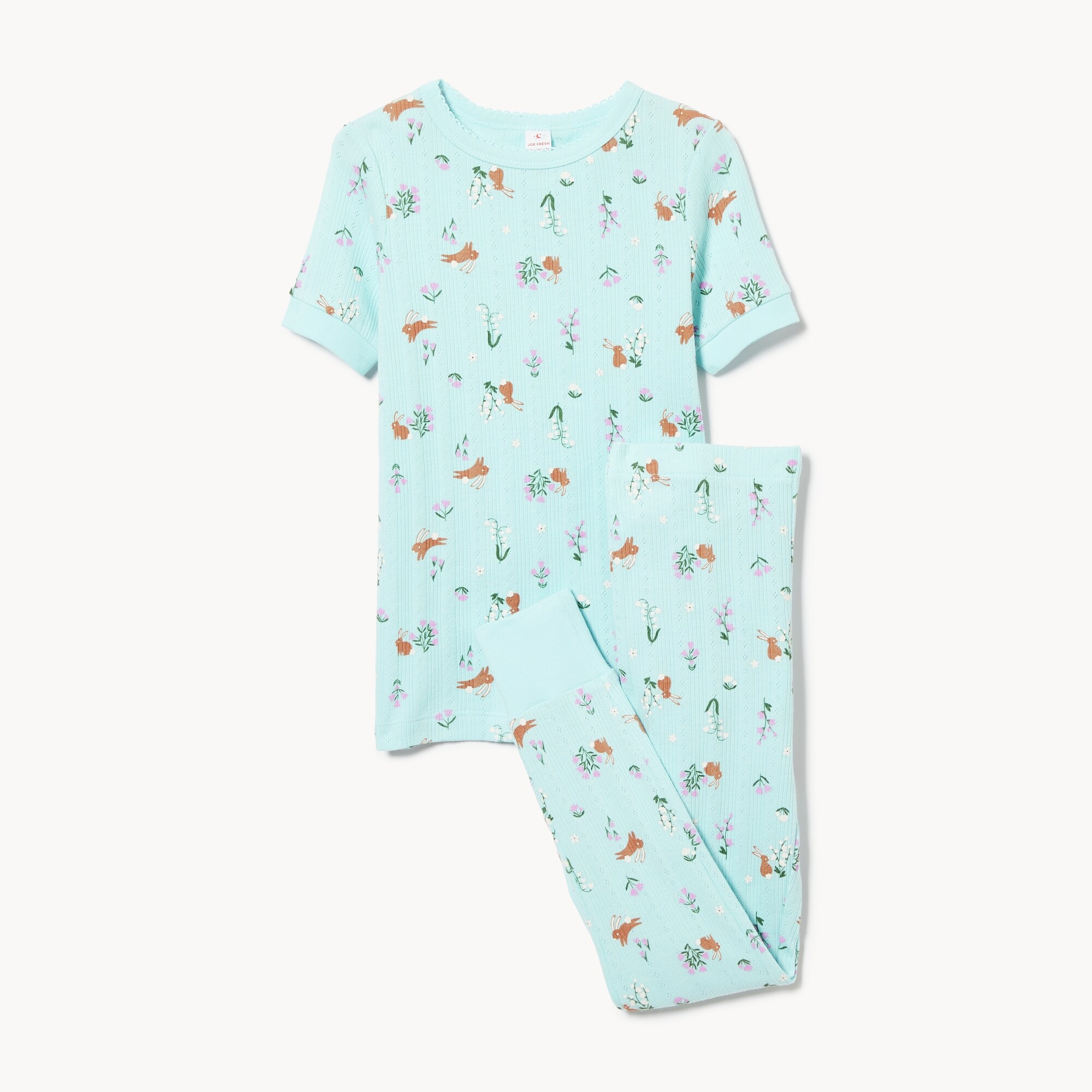 Pyjama 2&nbsp;pièces en mailles pointelle pour filles