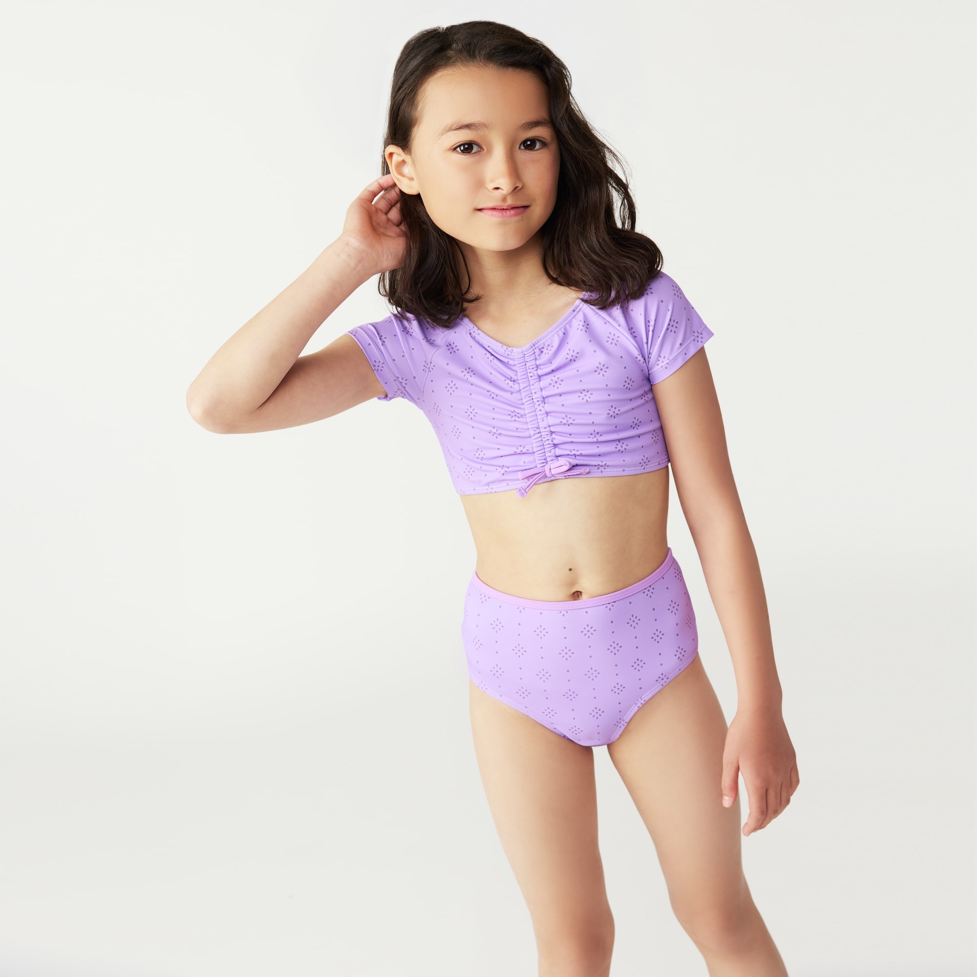 Kid Girls' Ruched 2-Piece Swim Set