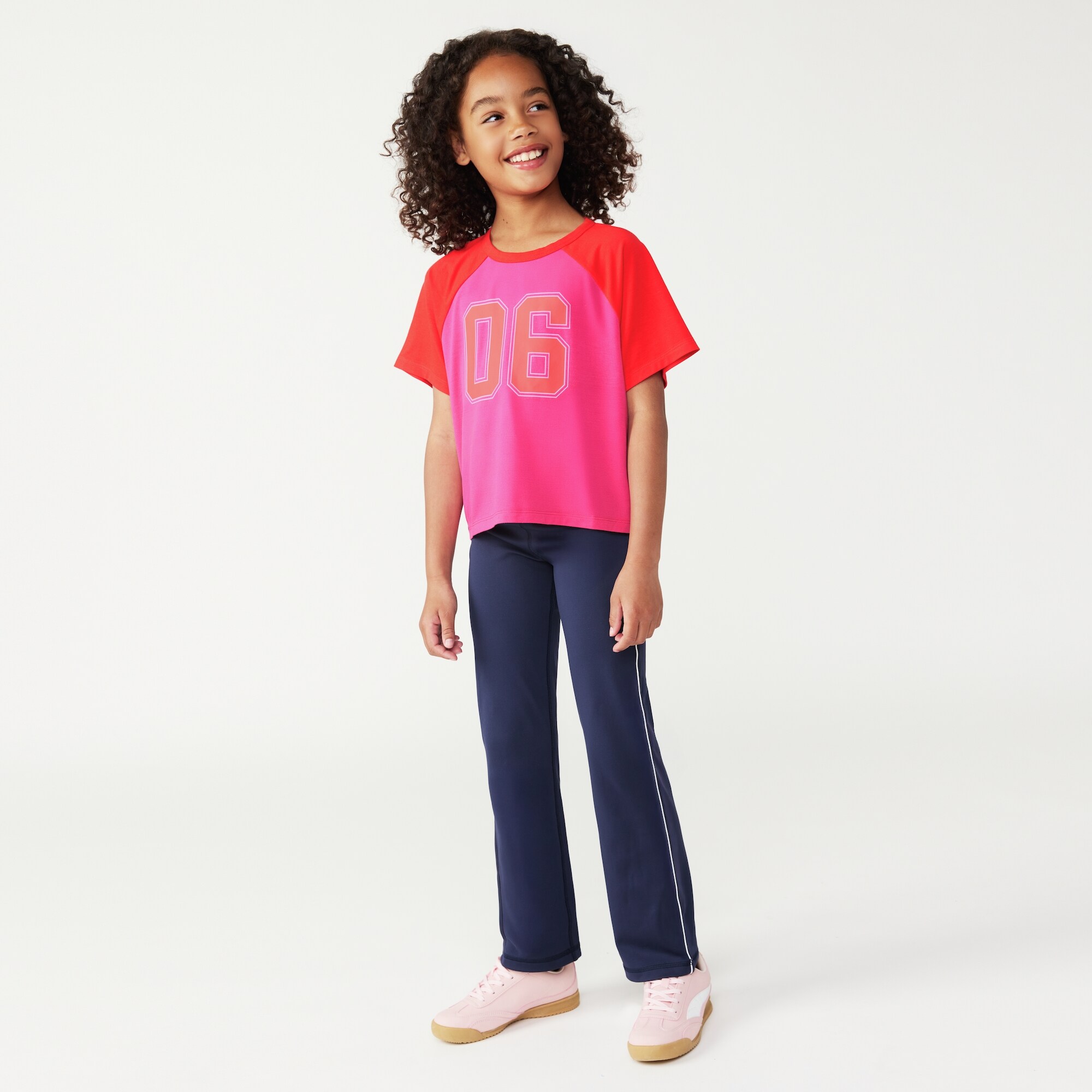 T-shirt carré à manches raglan pour filles