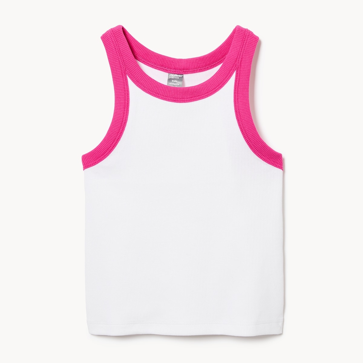 Kid Girls' Cotton Rib Active Tank - Bright White