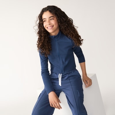 Joe Fresh Tween Girls' Zip Up Long Sleeve Top 1 ea, $19.00/1ea