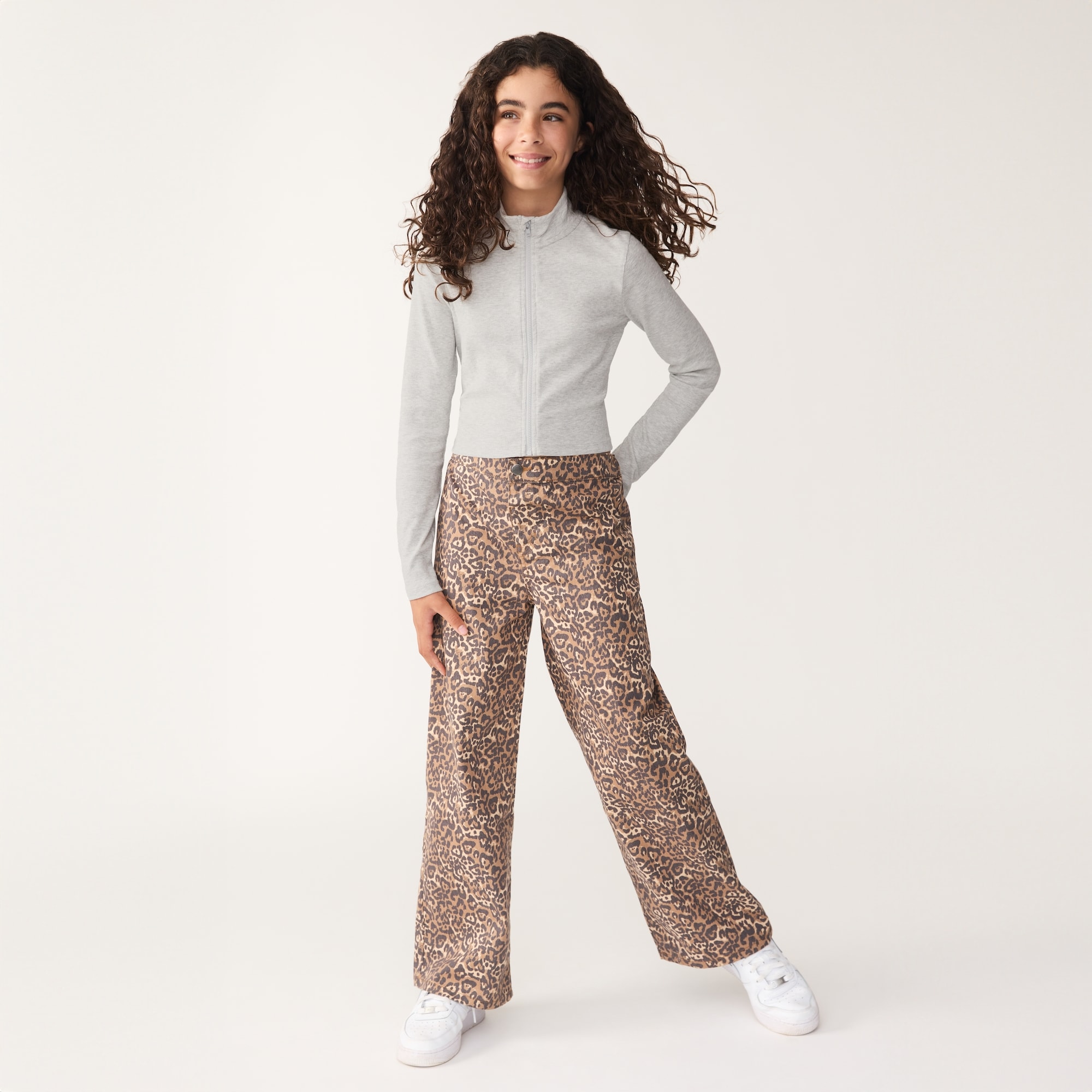 Tween Girls' Zip Up Long Sleeve Top