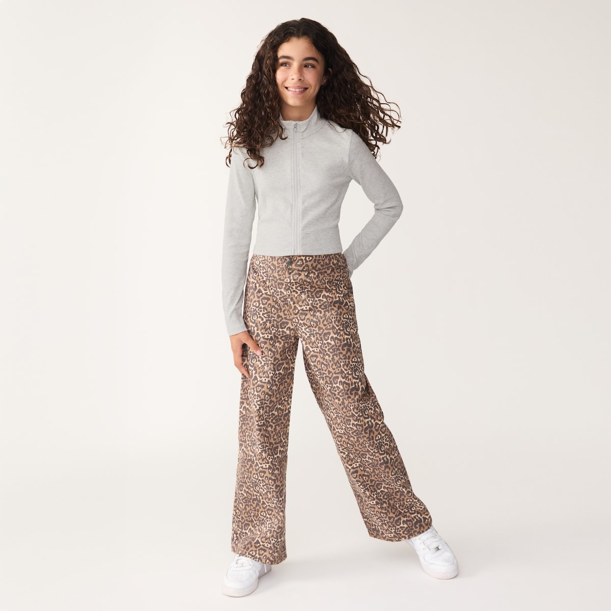 Haut  manches longues  fermeture clair - Gris Pale