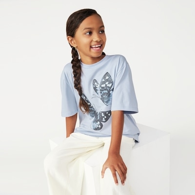 T-shirt ample imprimé pour enfants - Bleu pâle