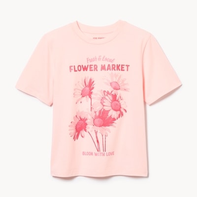 T-shirt ample imprimé pour enfants - Rose pâle
