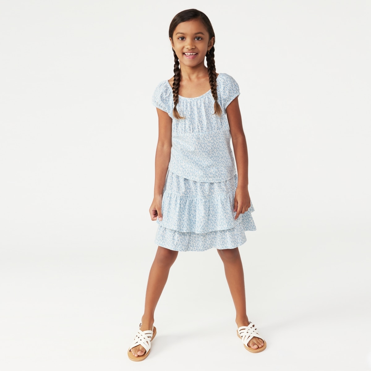 Kid Girls' Printed Puff Sleeve T-Shirt