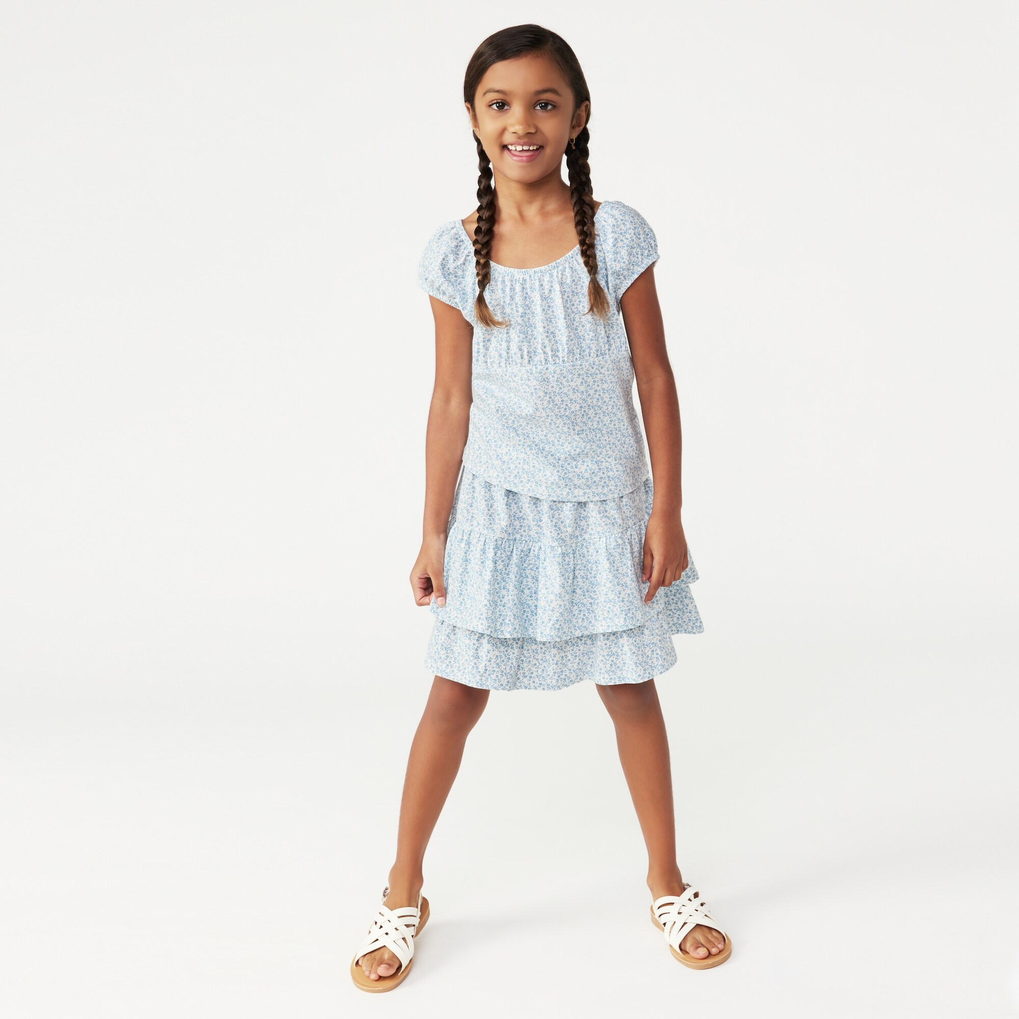 T-shirt imprimé à manches bouffantes pour filles