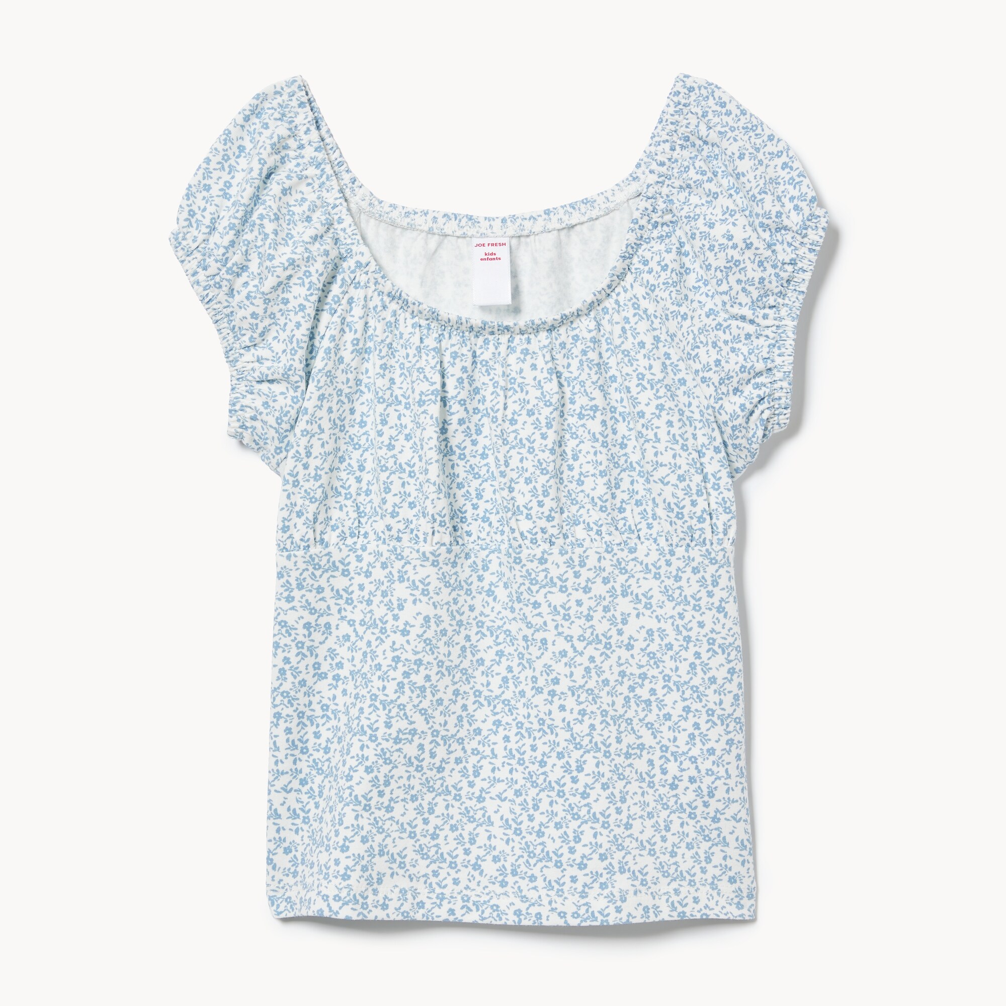 T-shirt imprimé à manches bouffantes pour filles