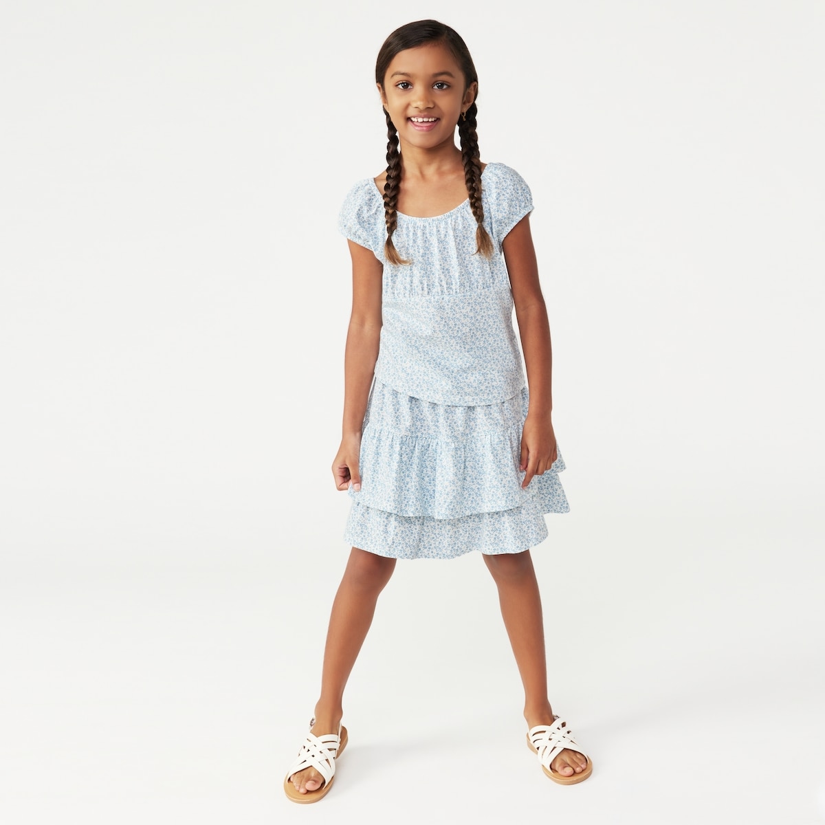 T-shirt imprim  manches bouffantes pour filles