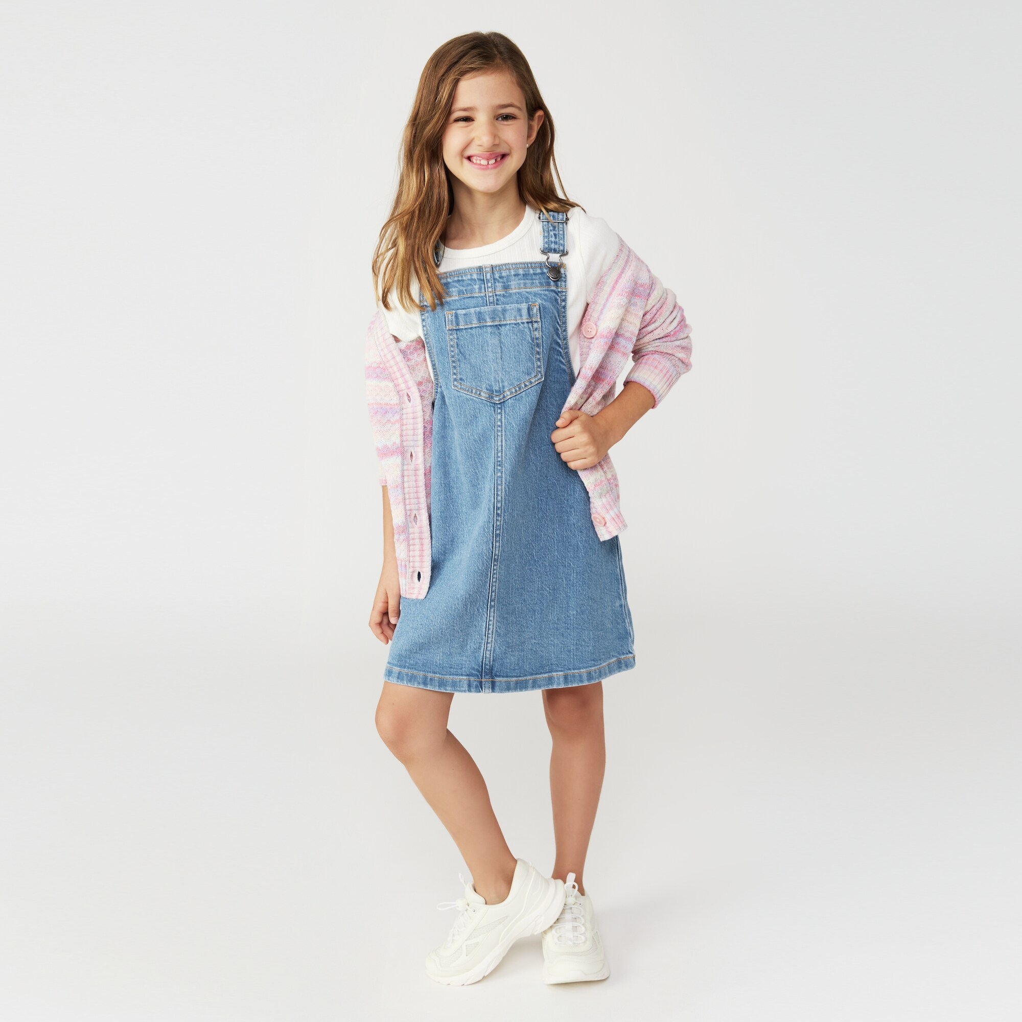 Robe chasuble en denim pour filles