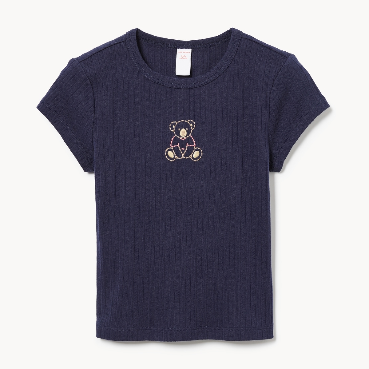 Kid Girls' Embroidered Graphic T-Shirt - Dark Navy