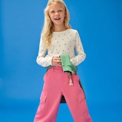 Pantalon cargo pour filles - Fuchsia pâle