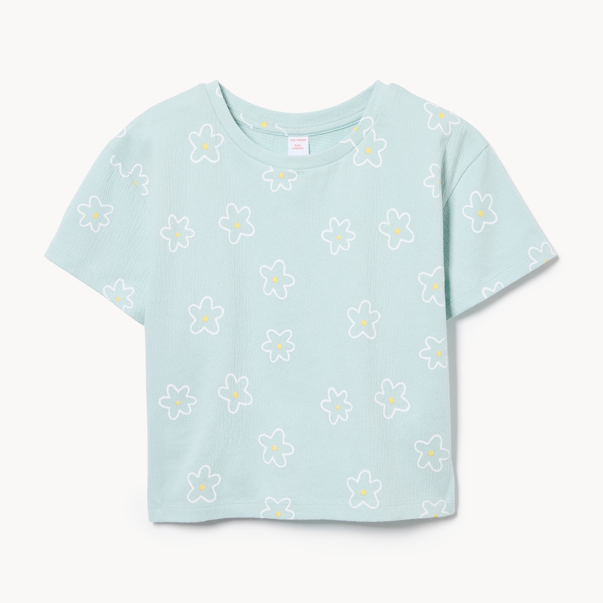 Kid Girls' Crinkled Jersey T-Shirt - Powder Blue