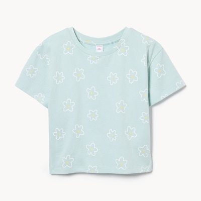 T-shirt en jersey froissé pour petites filles - POUDRE BLEU