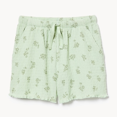 Short en jersey froissé pour filles - VERT POUSSIEREUX