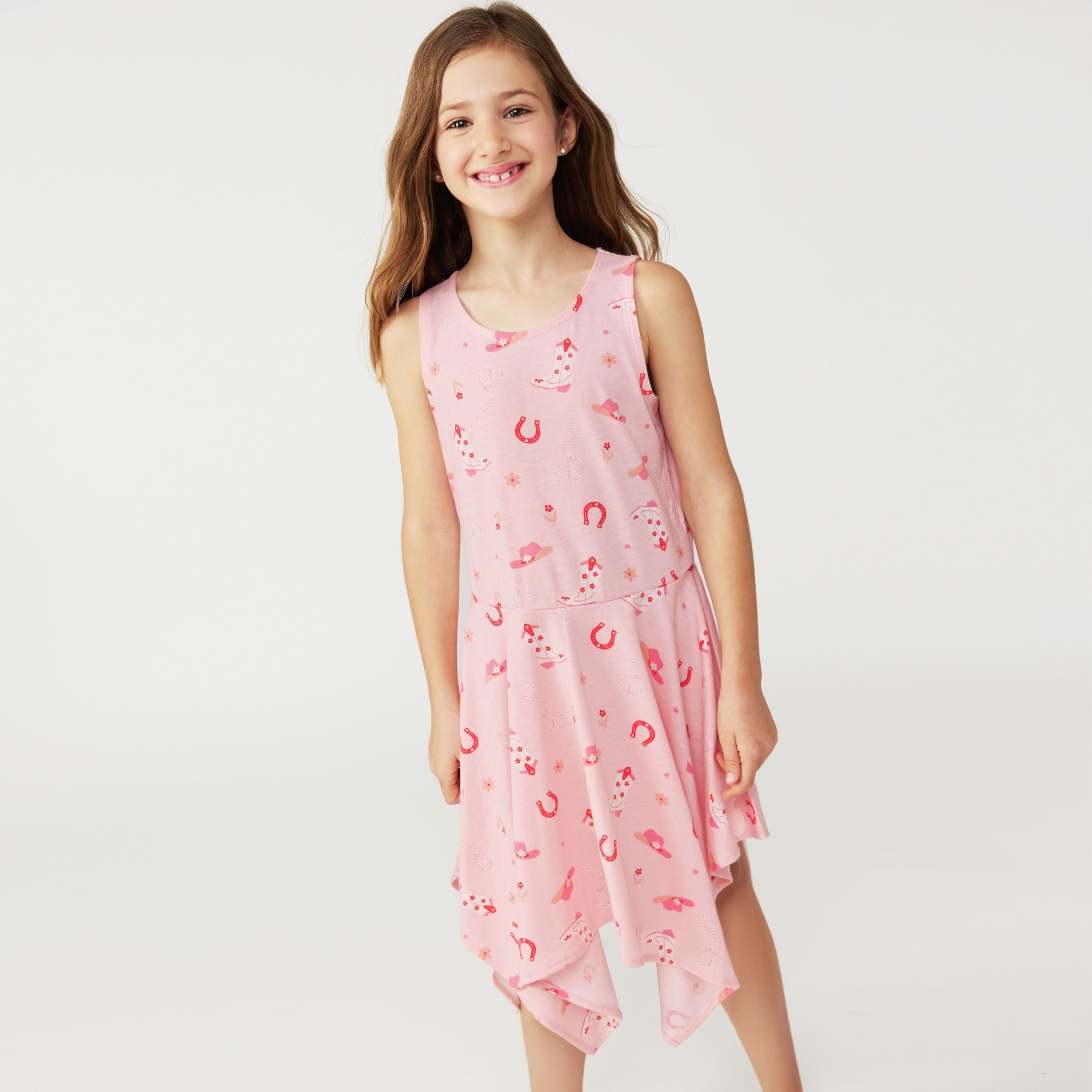 Kid Girls' Printed Handkerchief Hem Dress