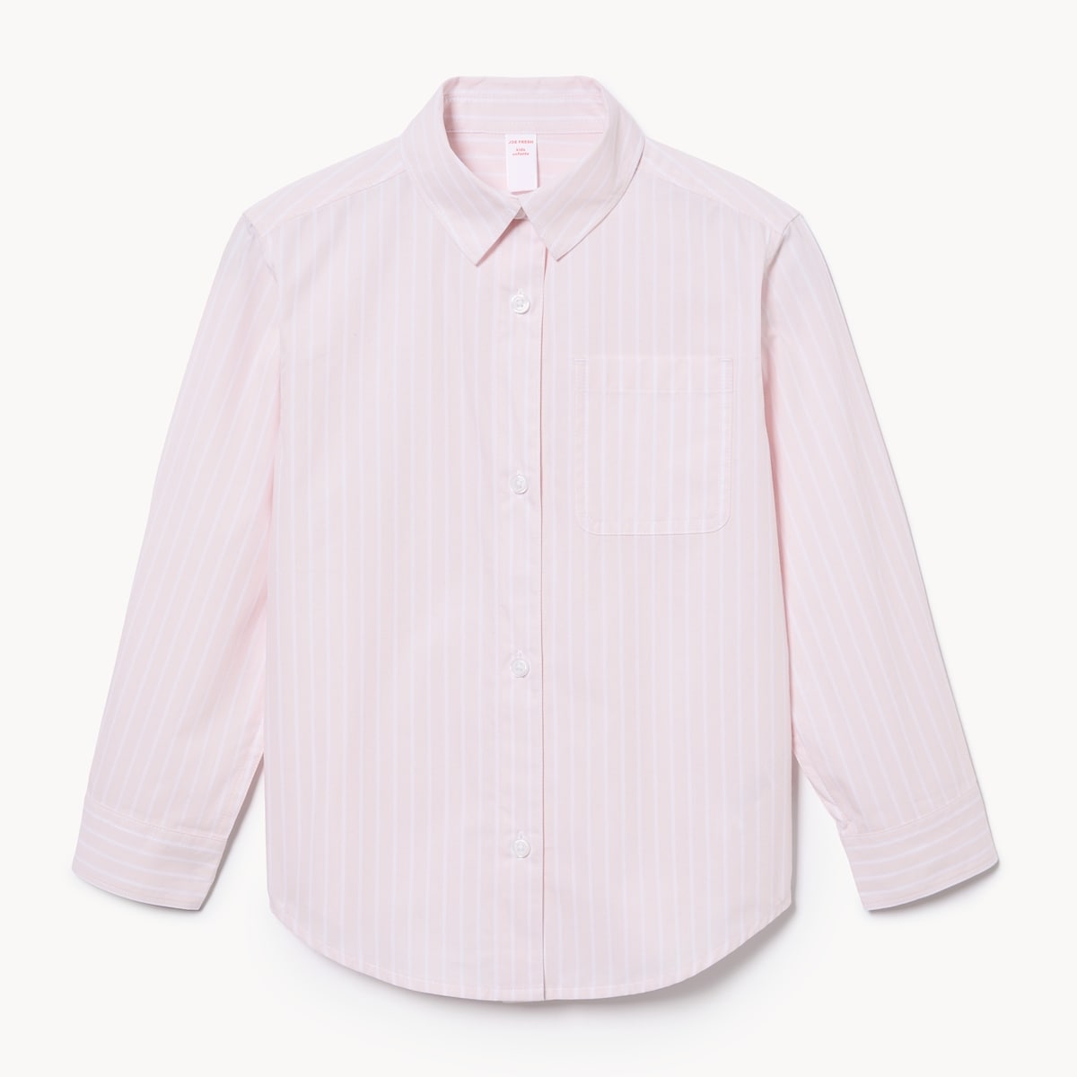 Tween Girls' Striped Button-Up Shirt - Pale Pink