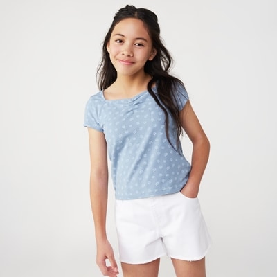 Joe Fresh T-shirt ruché en jersey, préadolescentes 1 ea, 16,00 $/1ch