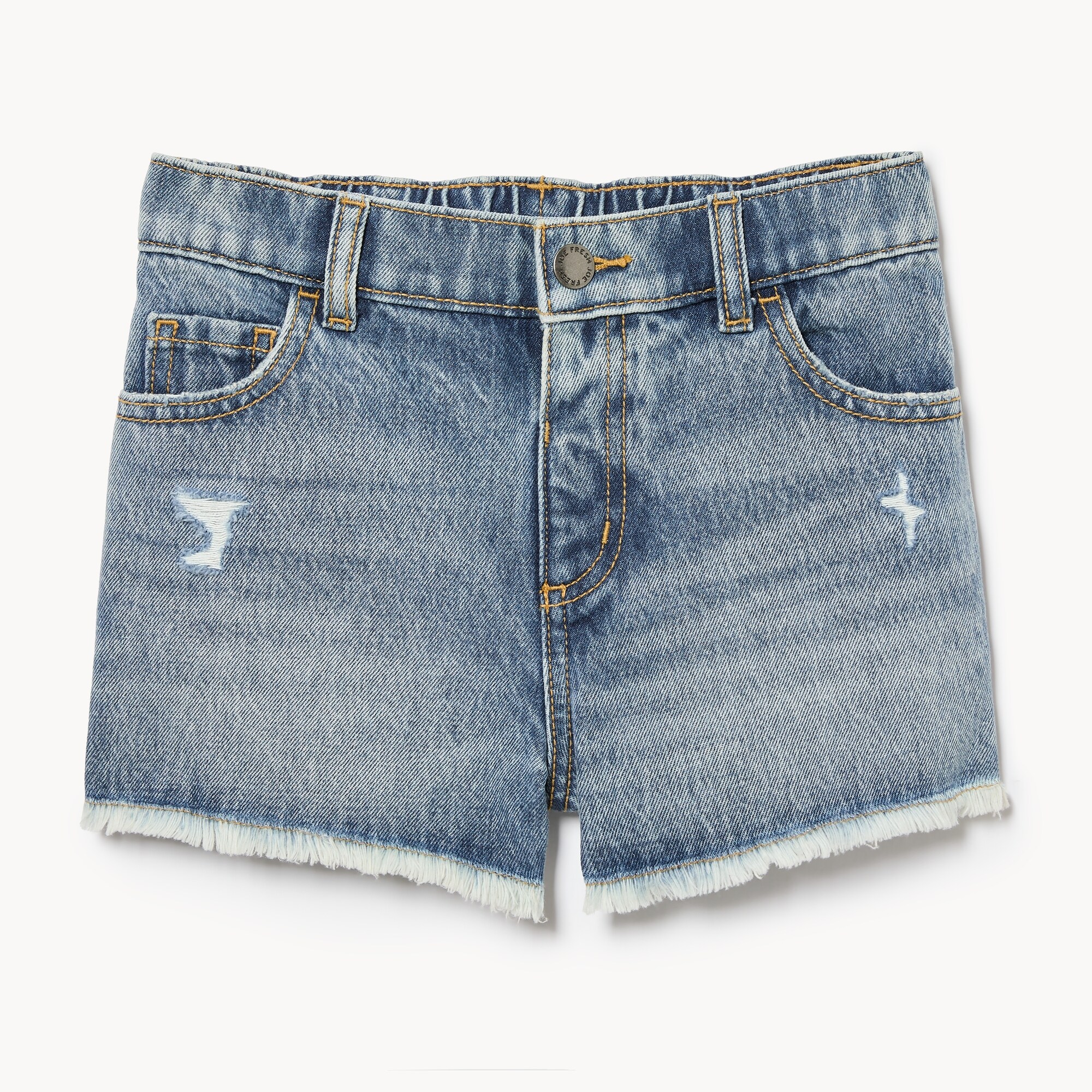 Short en denim d’aspect usé, préadolescentes