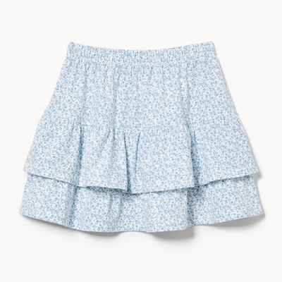 Kid Girls' Printed Tiered Skirt - Dusty Blue