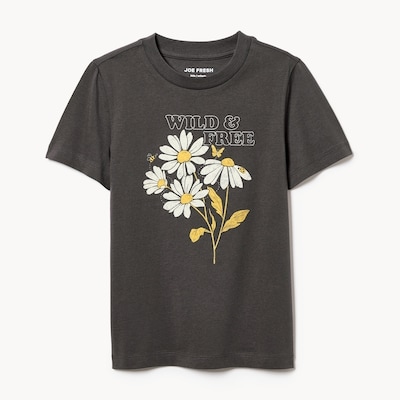Kid Graphic T-Shirt - Charcoal