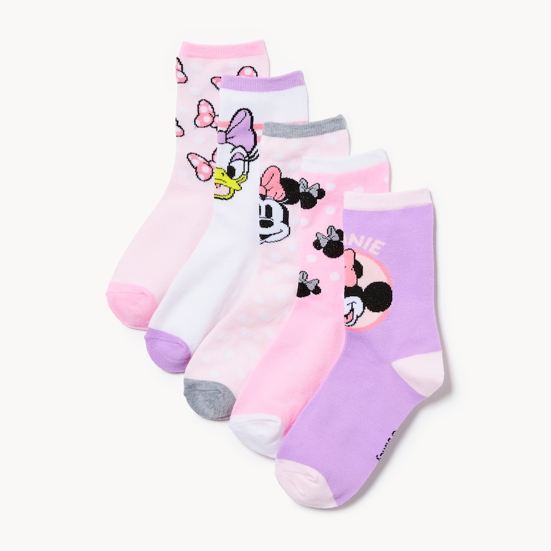 Kid Girls' Disney Minnie Mouse 5-Pack Crew Socks