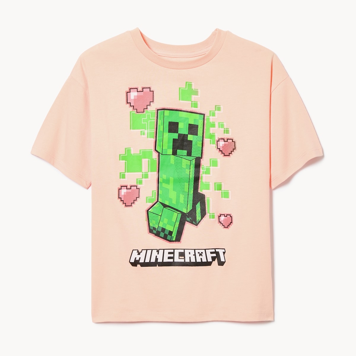 Kid Girls' Minecraft Creeper Oversized T-Shirt