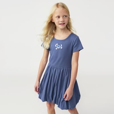 Robe à ourlet bulle Stitch Disney pour filles - Marine