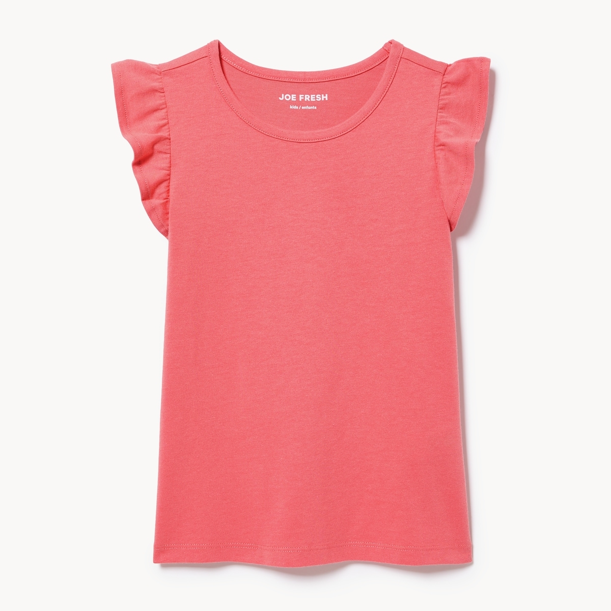 Kid Girls' Fluttered Sleeve Top - Coral