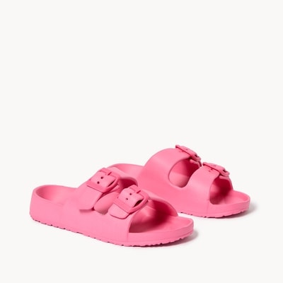 Sandales à boucles doubles pour filles - Rose Foncé