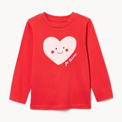 Toddler Girls' Graphic Long Sleeve Top - Red