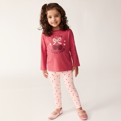 Toddler Girls' Graphic Long Sleeve Top - Rose