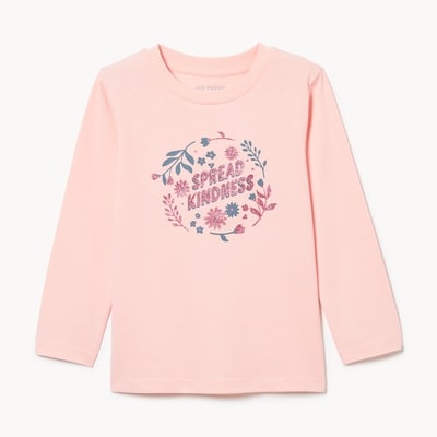 Haut imprimé à manches longues pour petites filles - Rose pâle