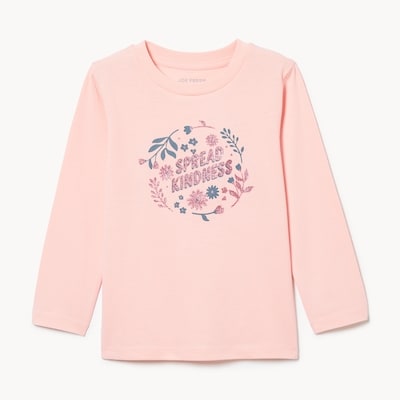 Toddler Girls' Graphic Long Sleeve Top - Pale Pink