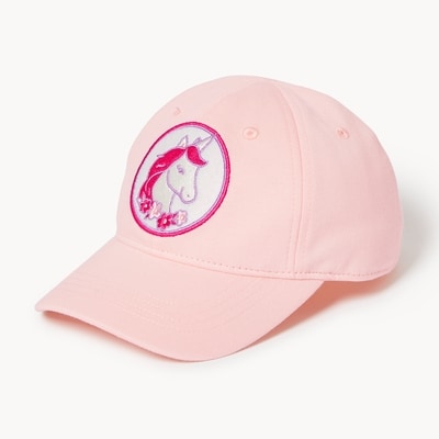 Casquette à motif de licorne pour petites filles - Rose pâle