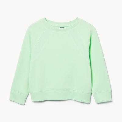 Chandail molleton à manches raglan, petites filles - Vert menthe