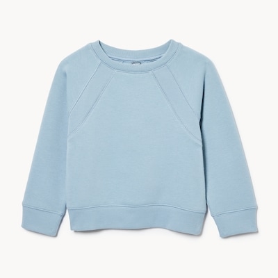 Chandail molleton à manches raglan, petites filles - Bleu Cendré