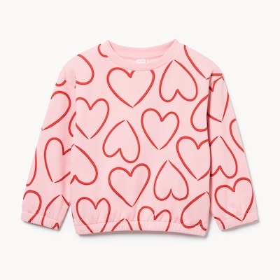 Chandail en molleton imprimé pour petites filles - ROSE PASTEL
