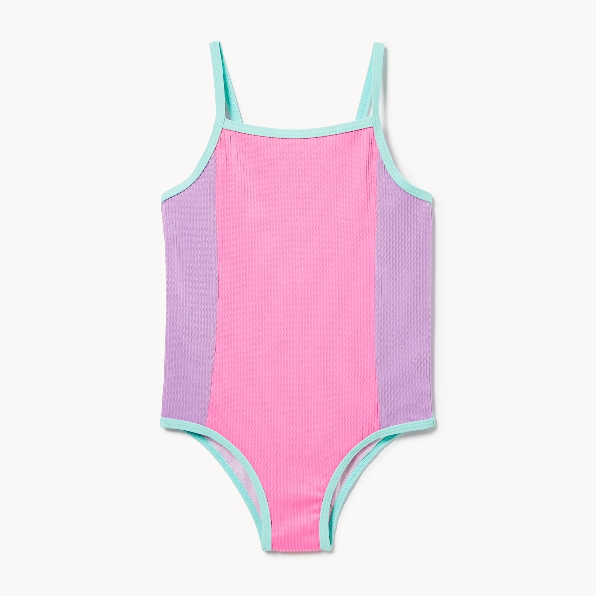 Toddler Girls' Colour-Block Swimsuit - Bright Pink