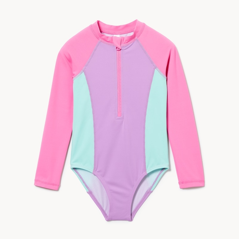 Toddler Girls' Rash Guard Swimsuit