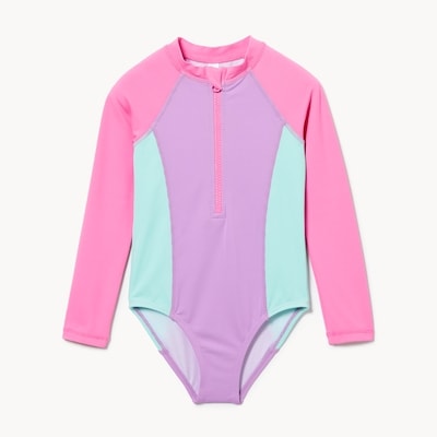 Maillot de bain solaire pour petites filles - Violet pâle