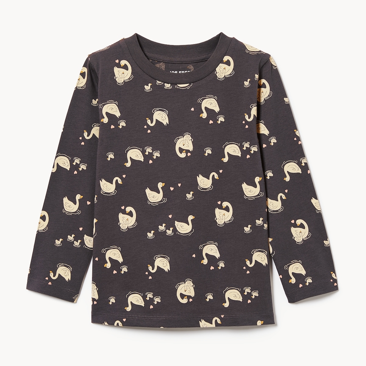 Toddler Girls' Printed Long Sleeve - Charcoal