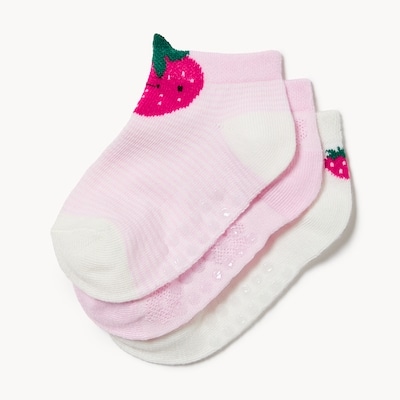 Ens. 3 paires de socquettes pour petites filles - Rose
