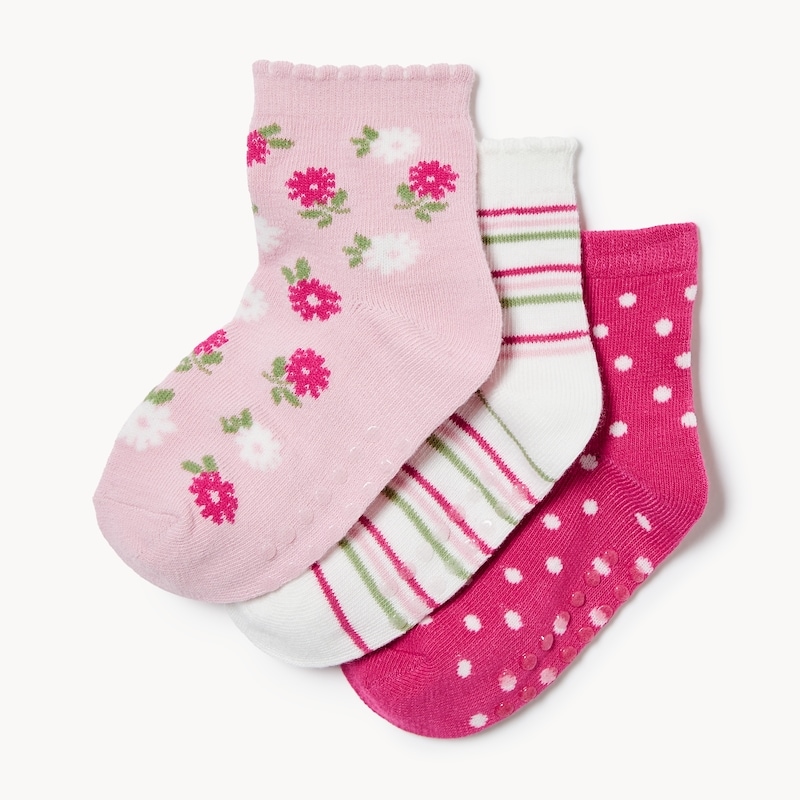 Toddler Girls' 3-Pack Quarter-Crew Socks