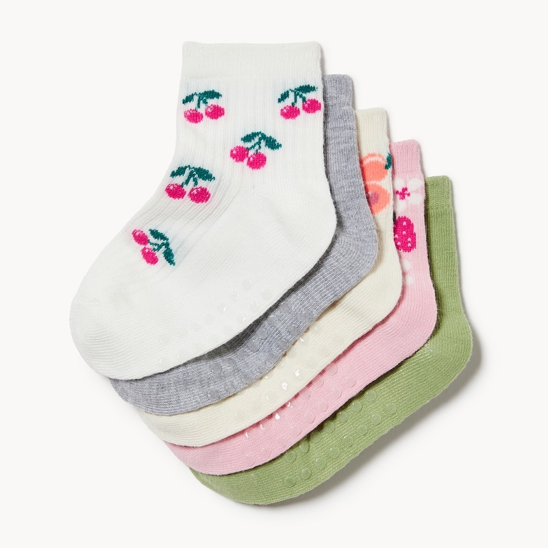 Toddler Girls' 5-Pack Quarter-Crew Socks