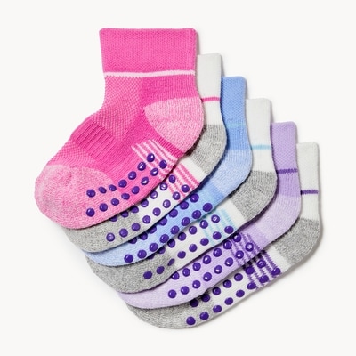 Ens. de 6 paires de socquettes pour petites filles - Assorties