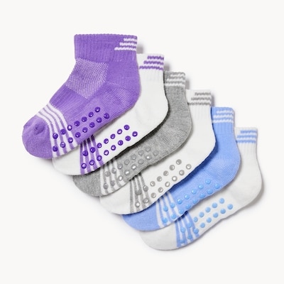 Toddler Girls' 6-Pack Ankle Socks - Purple